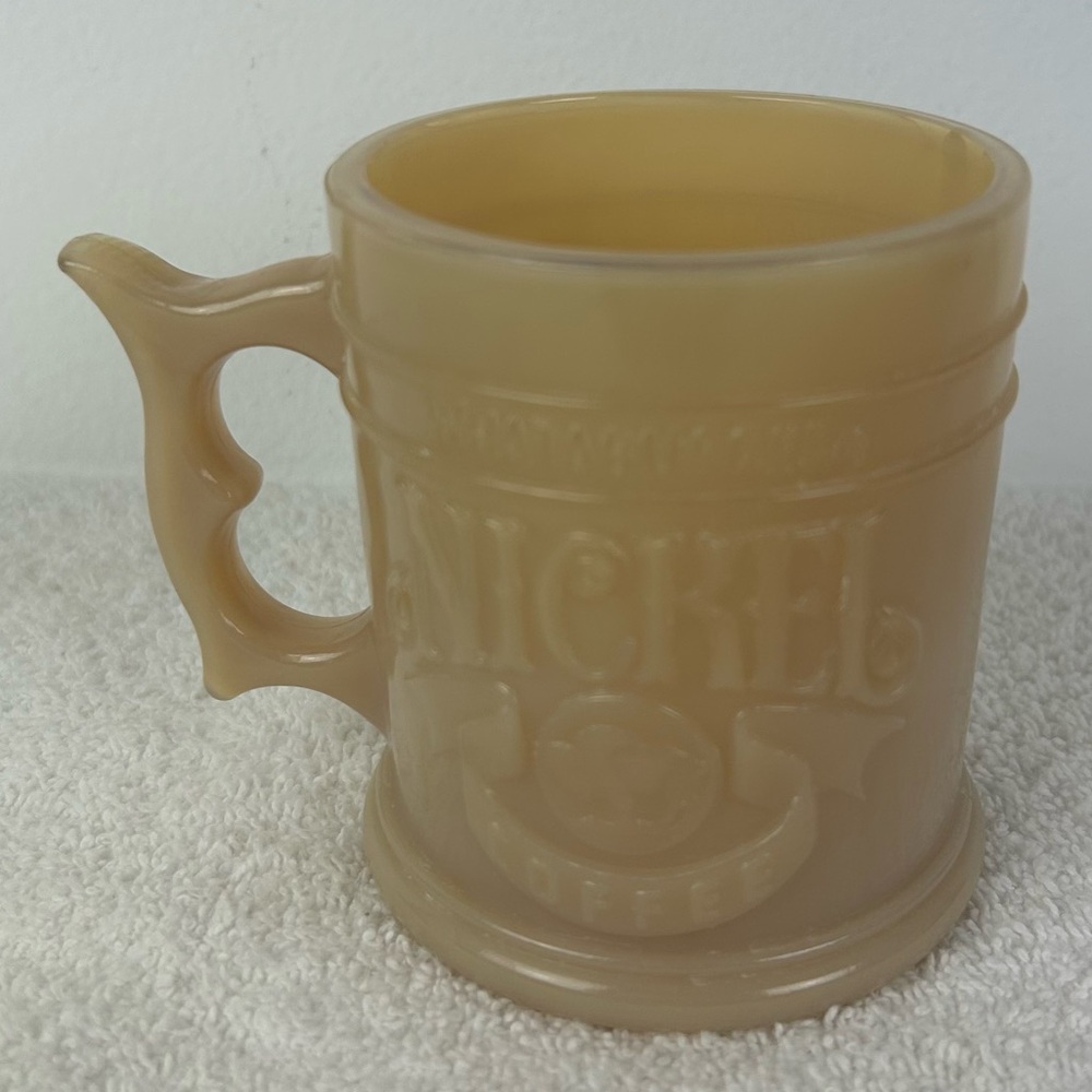 VTG '1983' WHATABURGER Glass Buffalo Nickel Indian Head Nickel Coffee Mug